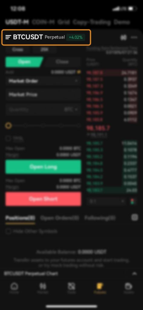 آموزش فیوچرز صرافی XT در موبایل