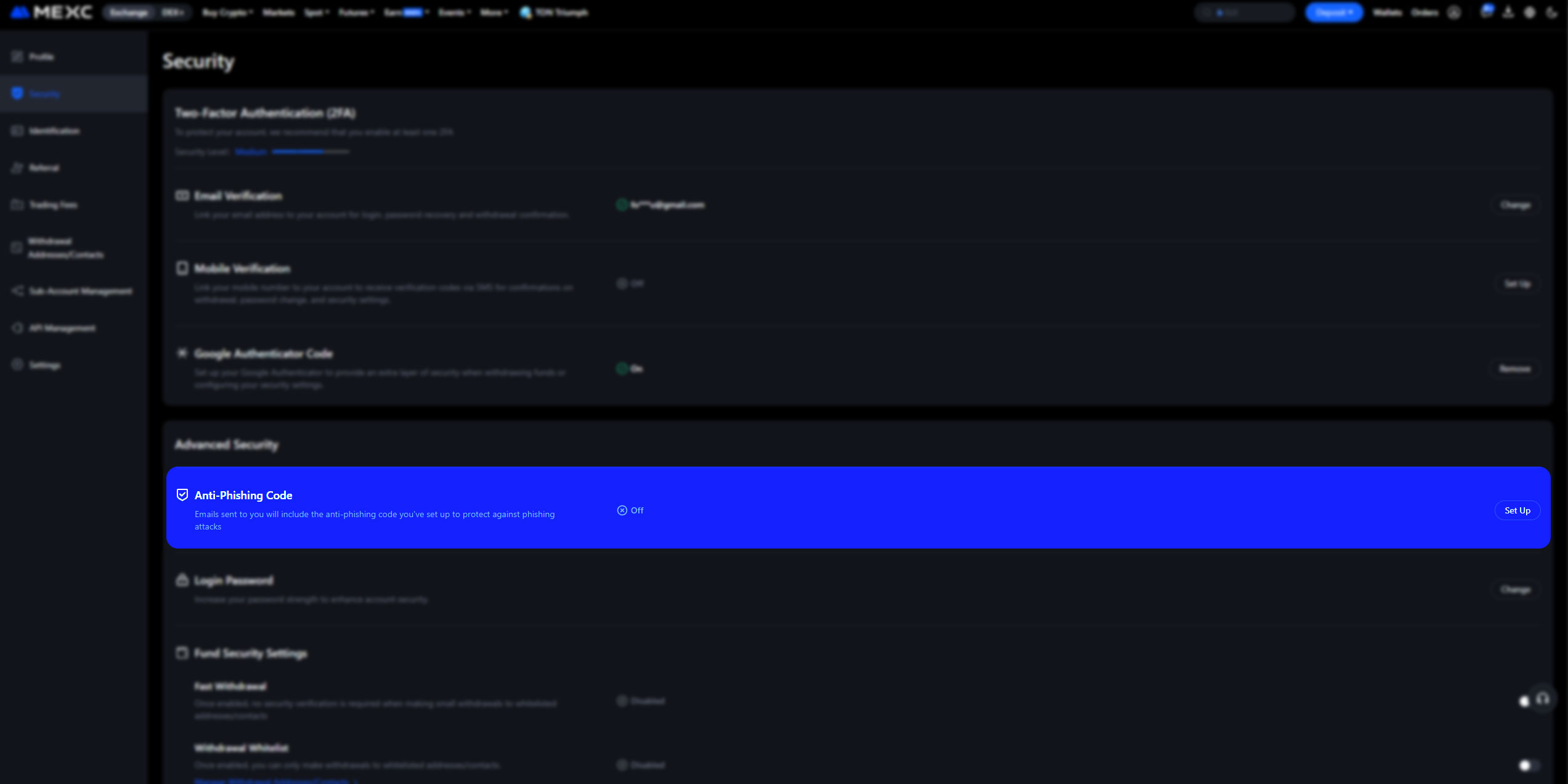 آنتی فیشینگ صرافی Mexc