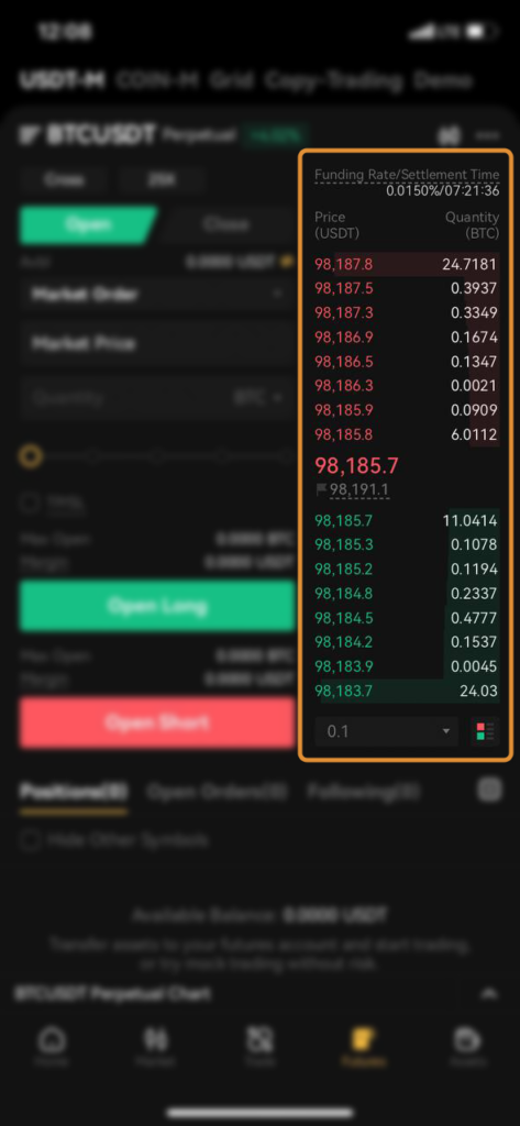 آموزش فیوچرز صرافی XT در موبایل