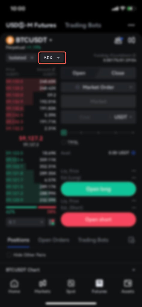 فیوچرز صرافی توبیت Toobit در موبایل