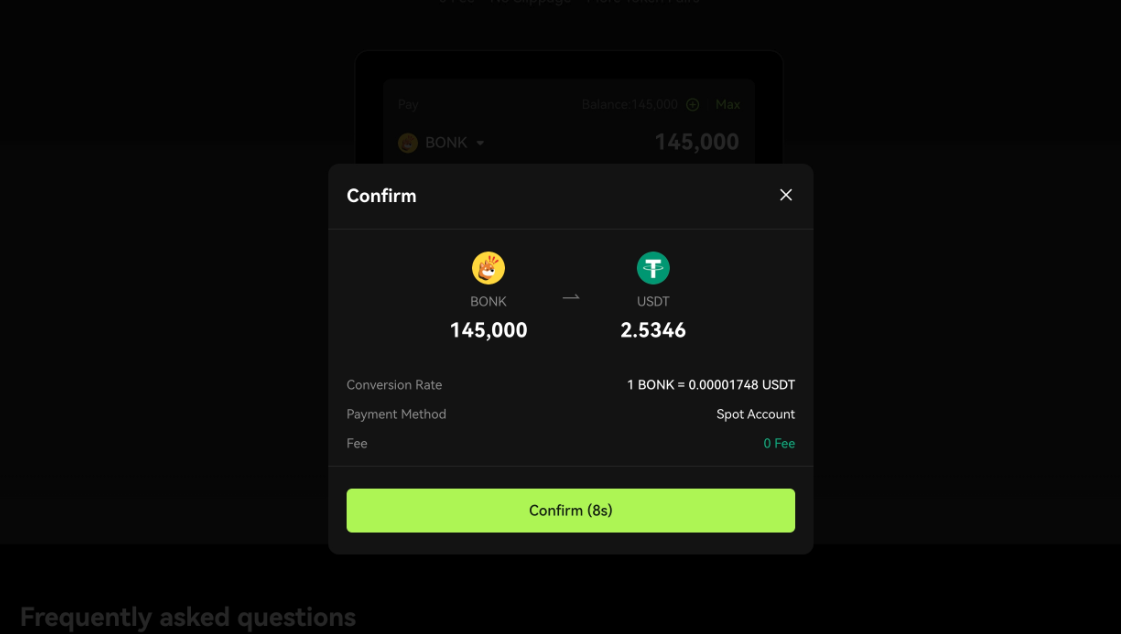 تبدیل دارایی‌ های کم به USDT در صرافی Bitunix
